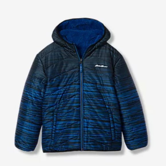 Eddie Bauer Boys' Deer Harbor Reversible Hooded Jacket NWT Size 5/6